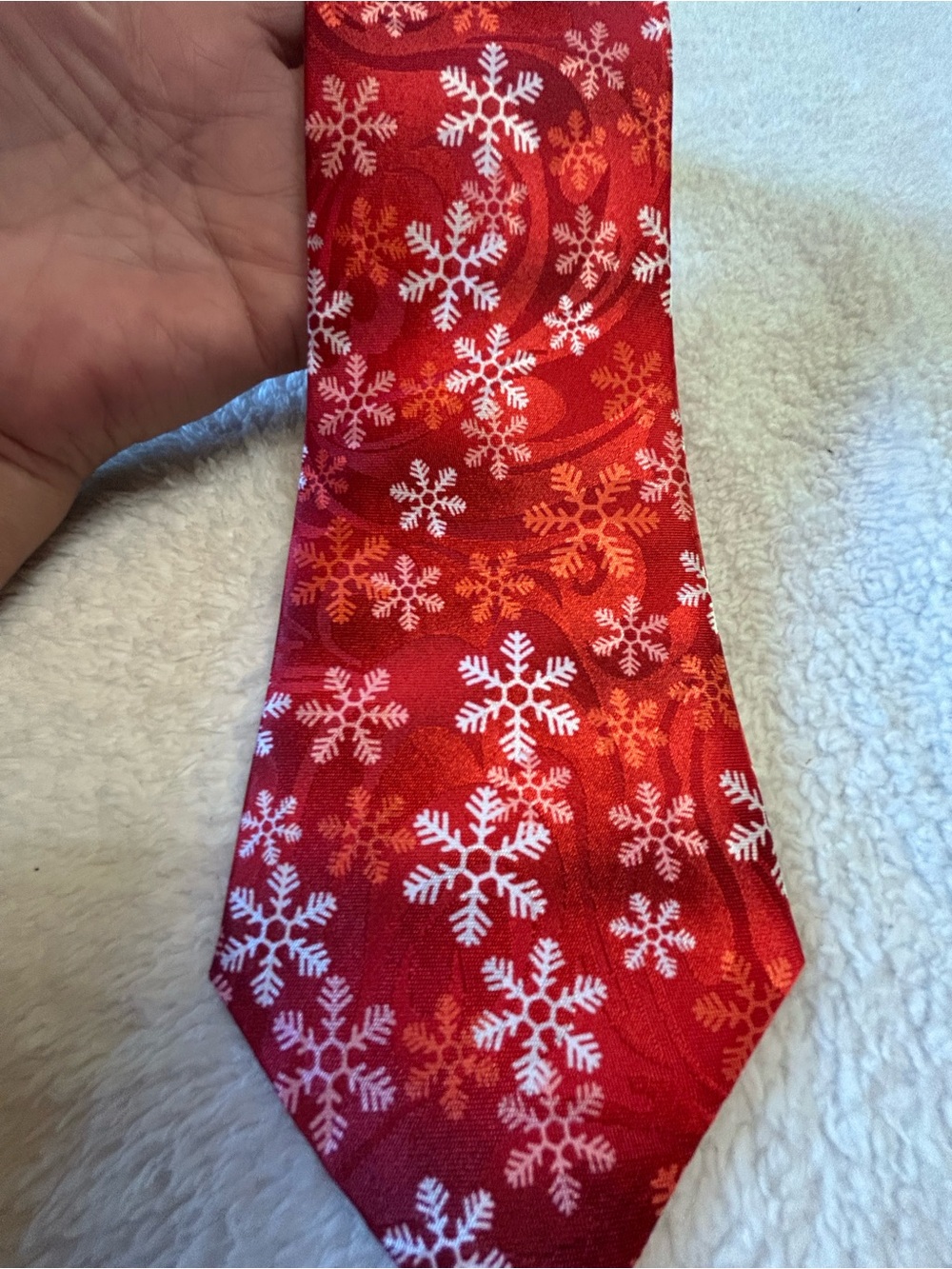 🎁3 for $30 - Festive Red Snowflake Holiday Tie